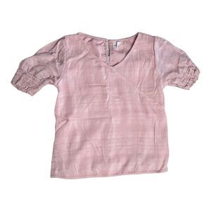 Abercrombie Kids Girls Size 11/12 Pink Short Sleeve Shirt Ruffled Sleeves